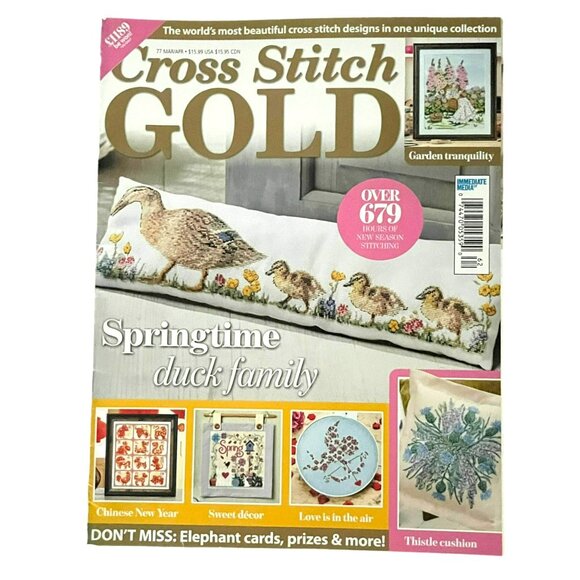 Cross Stitch Gold Magazine ONLY Patterns Springtime Duck Family Issue 77 - Picture 1 of 4